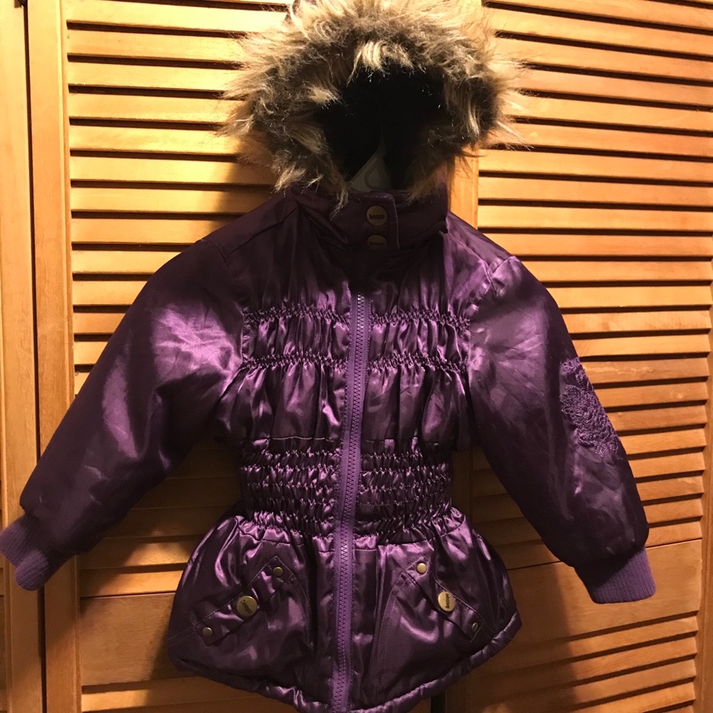 Bongo Purple Hooded Puffer Jacket